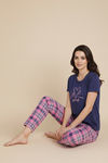Zivame Knit Cotton Pyjama Set - Aurora Pink — thumbnail 4