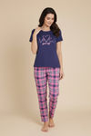 Zivame Knit Cotton Pyjama Set - Aurora Pink — thumbnail 5