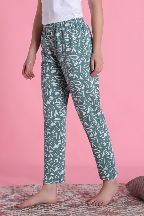 Zivame Knit Cotton Sleep Pyjama - Blue Surf — image 2