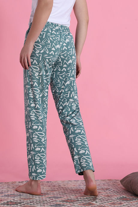 Zivame Knit Cotton Sleep Pyjama - Blue Surf — image 3
