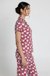 Zivame Knit Cotton Pyjama Set - Fired Brick — thumbnail 3