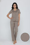 Zivame Knit Cotton Pyjama Set - Sand Dollar — thumbnail 1