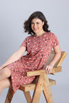 Zivame Knit Cotton Mid Length Nightdress - Coral Almond — thumbnail 4