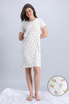 Zivame Knit Cotton Mid Length Nightdress - Marshmallow — thumbnail 1