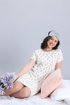 Zivame Knit Cotton Mid Length Nightdress - Marshmallow — thumbnail 2