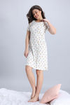 Zivame Knit Cotton Mid Length Nightdress - Marshmallow — thumbnail 3