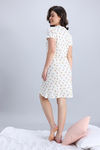 Zivame Knit Cotton Mid Length Nightdress - Marshmallow — thumbnail 4