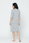 Zivame Knit Cotton Knee Length Nightdress - Grey Melange — thumbnail 3