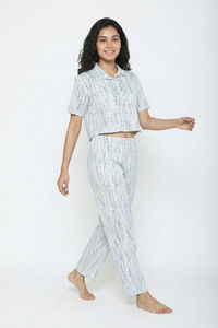Zivame Knit Cotton Pyjama Set - Nimbus Cloud — thumbnail 2