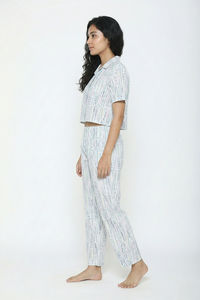 Zivame Knit Cotton Pyjama Set - Nimbus Cloud — thumbnail 3