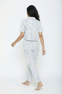 Zivame Knit Cotton Pyjama Set - Nimbus Cloud — thumbnail 4