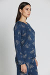 Zivame Knit Poly Pyjama Set - Beacon Blue — thumbnail 2