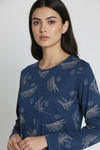 Zivame Knit Poly Pyjama Set - Beacon Blue — thumbnail 5