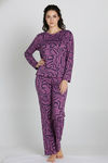 Zivame Knit Poly Pyjama Set - Lavender Crystal — thumbnail 1