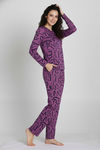 Zivame Knit Poly Pyjama Set - Lavender Crystal — thumbnail 2