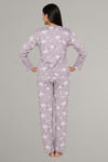 Zivame Knit Poly Pyjama Set - Raisin — thumbnail 3