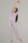 Zivame Knit Poly Pyjama Set - Raisin — thumbnail 4