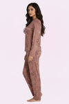 Zivame Knit Poly Pyjama Set - Rose Brown — thumbnail 2