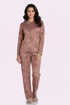 Zivame Knit Poly Pyjama Set - Rose Brown — thumbnail 4