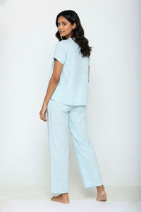 Zivame Woven Pyjama Set - Blue Glow — thumbnail 4