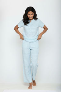 Zivame Woven Pyjama Set - Blue Glow — thumbnail 7
