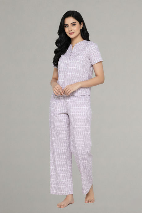 Zivame Woven Pyjama Set - Chalk Pink — image 2
