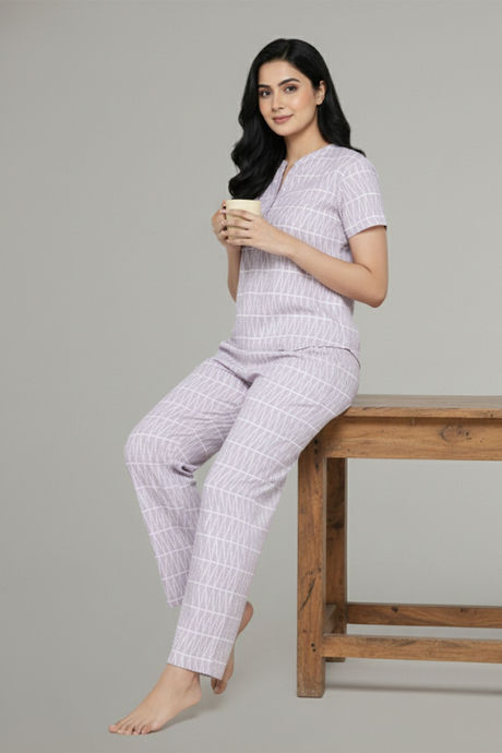 Zivame Woven Pyjama Set - Chalk Pink — image 5