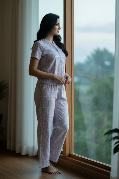 Zivame Woven Pyjama Set - Chalk Pink — image 6