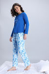 Zivame Knit Poly Pyjama Set - Cerulean — thumbnail 2
