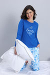 Zivame Knit Poly Pyjama Set - Cerulean — thumbnail 4