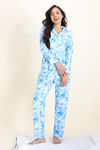Zivame Buttersoft Knit Poly Pyjama Set - Cerulean — thumbnail 2
