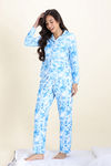 Zivame Buttersoft Knit Poly Pyjama Set - Cerulean — thumbnail 3