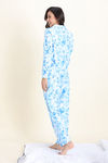 Zivame Buttersoft Knit Poly Pyjama Set - Cerulean — thumbnail 4
