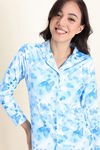 Zivame Buttersoft Knit Poly Pyjama Set - Cerulean — thumbnail 5