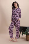 Zivame Buttersoft Knit Poly Pyjama Set - Fig — thumbnail 3