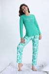 Zivame Knit Poly Pyjama Set - Blarney — thumbnail 2