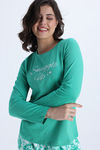 Zivame Knit Poly Pyjama Set - Blarney — thumbnail 5