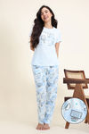 Zivame Knit Cotton Pyjama Set - Ice Melt — thumbnail 1