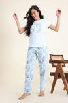 Zivame Knit Cotton Pyjama Set - Ice Melt — thumbnail 2