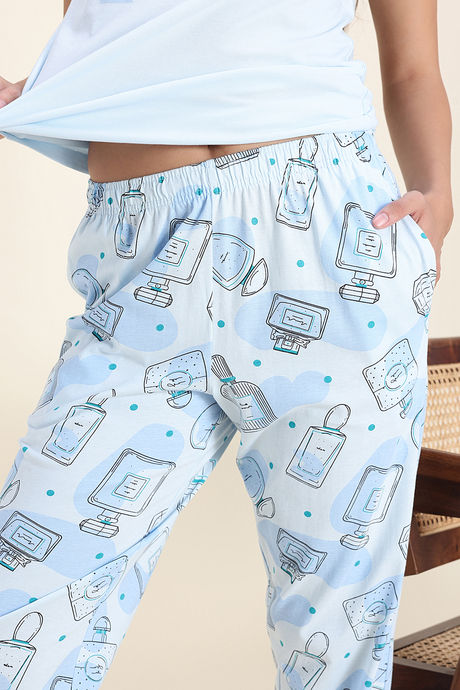 Zivame Knit Cotton Pyjama Set - Ice Melt — image 6