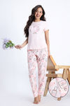 Zivame Knit Cotton Pyjama Set - Pearl — thumbnail 1