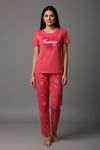 Zivame Knit Cotton Pyjama Set - Poinsettia — thumbnail 2