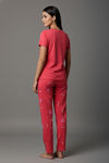 Zivame Knit Cotton Pyjama Set - Poinsettia — thumbnail 4