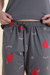 Zivame Farm Lore Knit Cotton Pyjama Set - Steel Grey — thumbnail 7