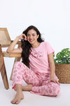 Zivame Knit Cotton Pyjama Set - Tickled Pink — thumbnail 4