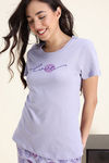 Zivame Knit Cotton Pyjama Set - Wisteria — thumbnail 5