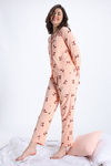 Zivame Knit Cotton Pyjama Set - Peach Whip — thumbnail 1