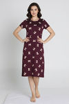 Zivame Knit Cotton Mid Length Nightdress - Peach Whip — thumbnail 1