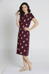 Zivame Knit Cotton Mid Length Nightdress - Peach Whip — thumbnail 2