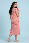 Zivame Farm Lore Knit Cotton Mid Length Nightdress - Peaches — thumbnail 2